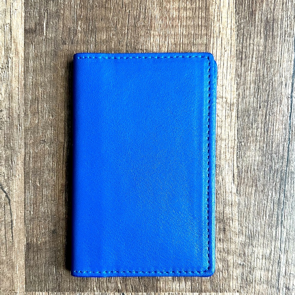 Blue borlino brand slim leather card holder